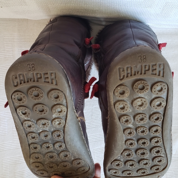 *SOLD* Camper Peu Brown Mid Height Lined Leather Boots Size EU 38 - Picture 6 of 7